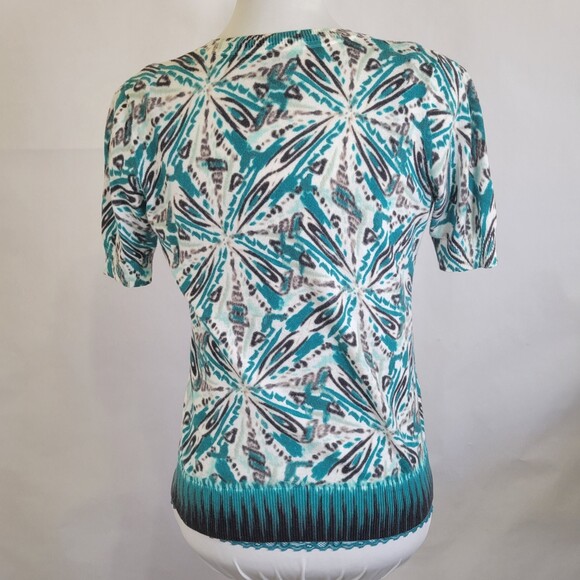 Ann Taylor abstract print V neck short sleeve cardigan camisole set size XSP - Picture 2 of 13